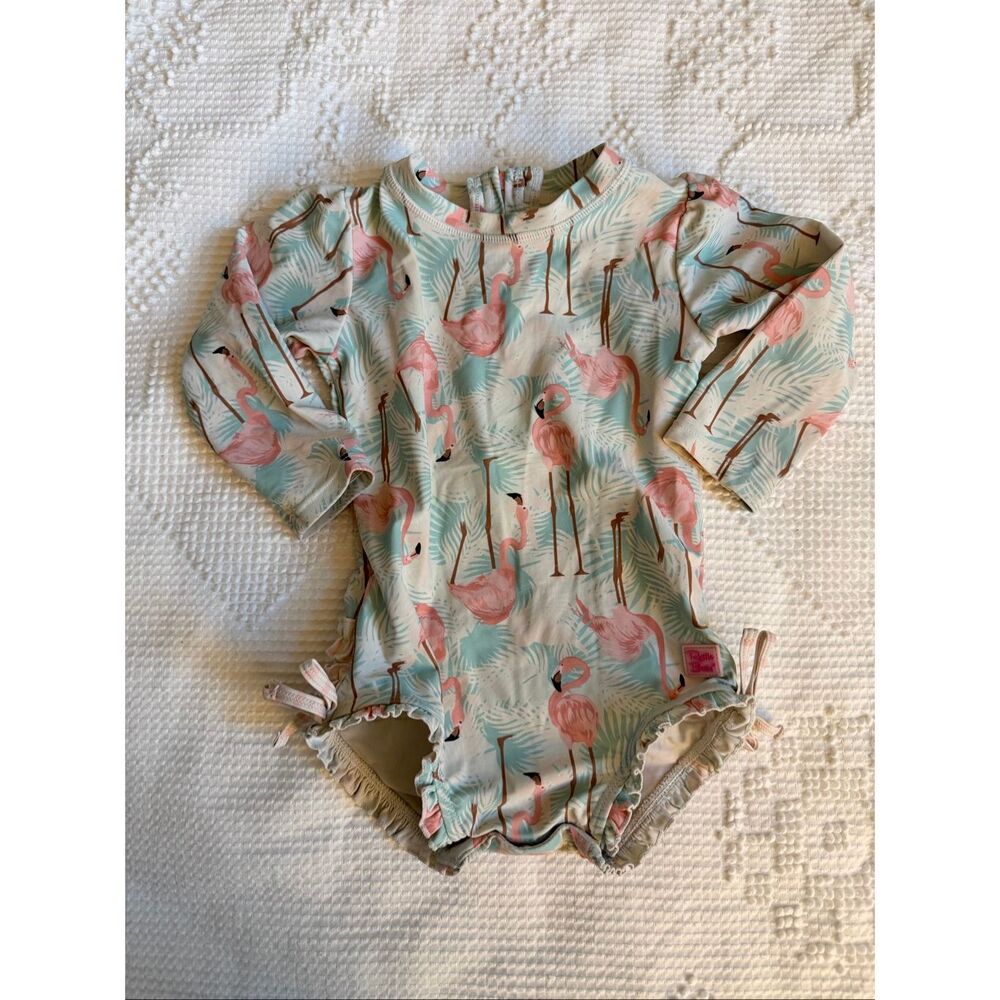 RuffleButts Flamingo Rashguard Swim 18-24m